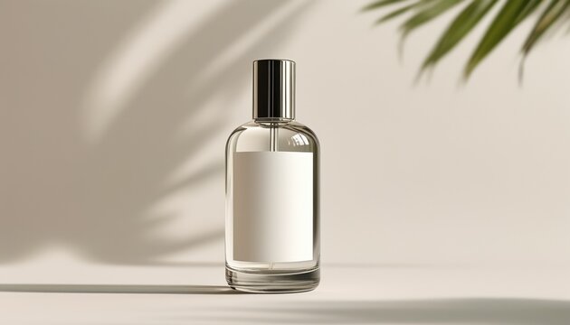 Minimalist mockup transparent bottle design with copy space
