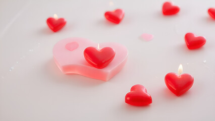 Fototapeta premium heart shaped candles