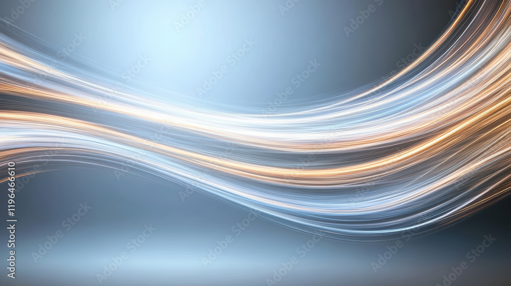 Poster dynamic light trails create abstract digital symphony in motion