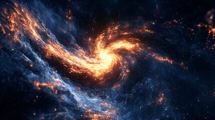 Fototapeta premium Fiery cosmic swirl galaxy background