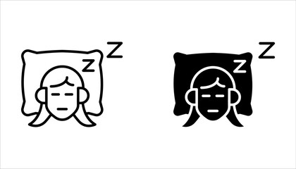 Sleep icon set. sleeping poses on white background