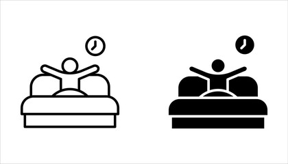 Sleep icon set. sleeping poses on white background