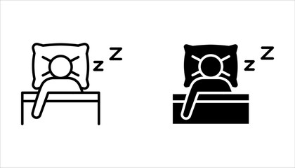 Sleep icon set. sleeping poses on white background