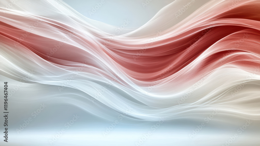 Poster flowing lines create abstract techno background in soft colors