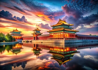 Obraz premium Double Exposure: Beijing & Hong Kong Skylines - Urban Fusion Stock Photo