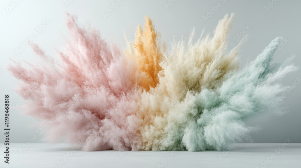 Poster colorful powder explosion creating vibrant and dynamic visual effect