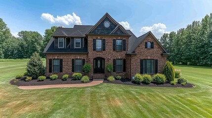 Luxury Brick House in Suburban Setting