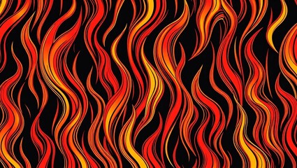 seamless pattern with fire flames