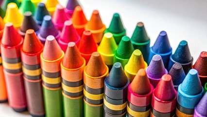 Giant Colorful Crayons Arranged According to the Rule of Thirds - Stock Photo