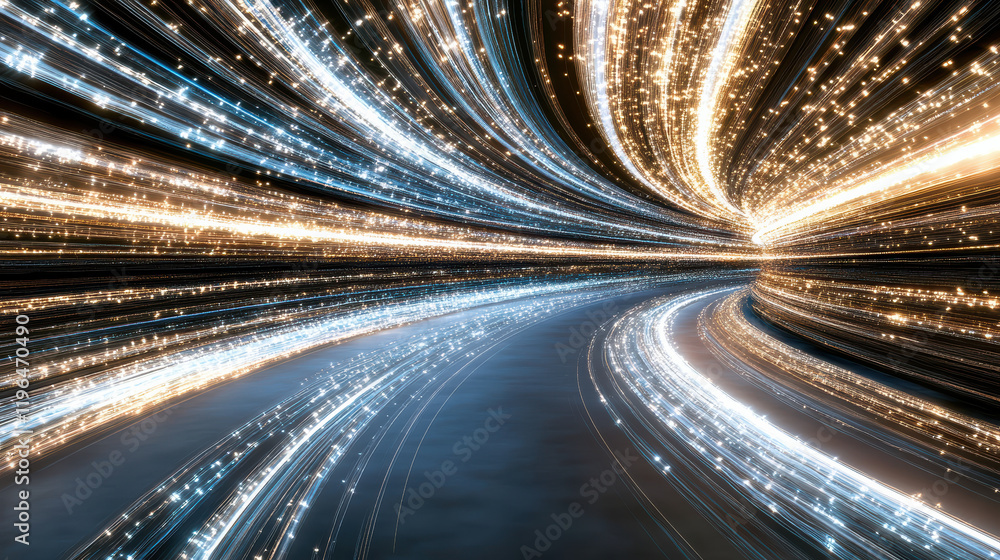 Poster dynamic light trails create intricate patterns in mesmerizing display