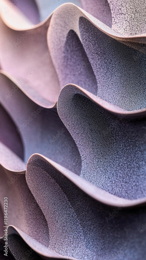 Poster Layers of textured waveforms ripple gracefully, showcasing an enchanting blend of colors at Future Dusk. The gentle curves evoke a sense of motion and tranquility in this artistic moment