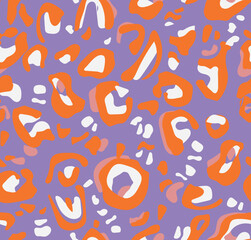 Bright  colorful seamless leopard print background. Wild exotic animal print design. wallpaper.