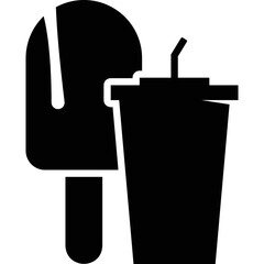 Simple vector icon coffee with ice cream