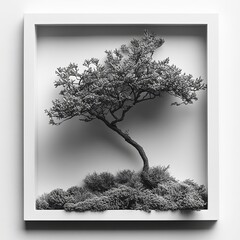 Minimalist Tree Cut-Out in Framed Design