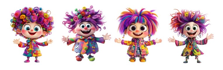 Fototapeta premium Whimsical Cartoon Characters