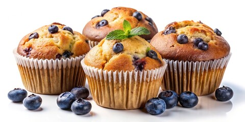 Minimalist Blueberry Muffins PNG,  High-Resolution Food Photography,  Bakery Background, Delicious Dessert Image