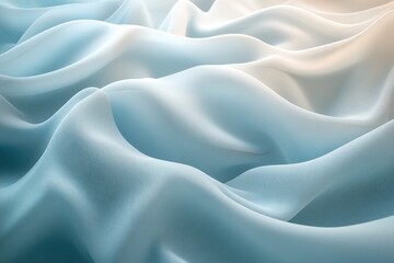 Obraz premium Light blue silk fabric flowing and forming elegant waves