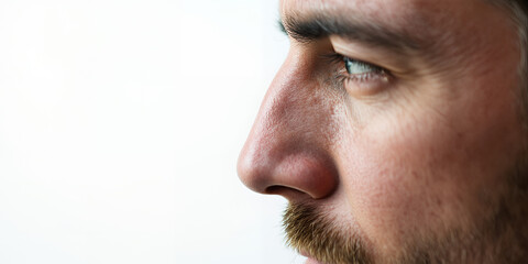 Man's Profile Closeup Eye and Nose Detail