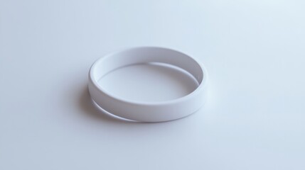 Simple Minimalist White Ring Modern Design Blank Template Product Mockup Clean Background
