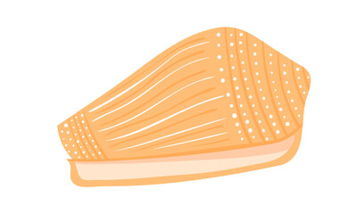 Orange shell icon on white background. Vector illustration