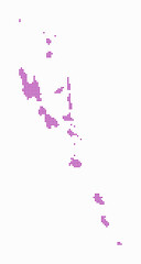 Vanuatu dotted map. Digital style map of the country on white background. Vanuatu shape with circle dots. Colored dots style. Small size circles. Stylish vector illustration.