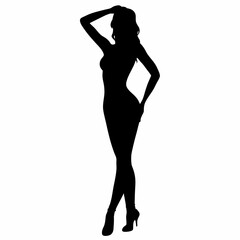 female silhouette pose for vector illustration 