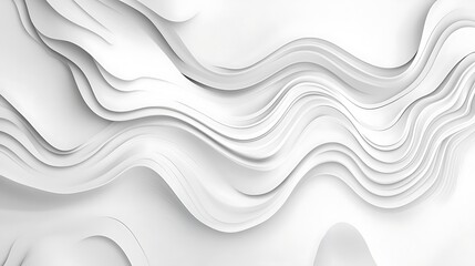 Fototapeta premium Fluid wave-inspired abstract patterns with dynamic curves and a contemporary feel, laid on a seamless white background. 