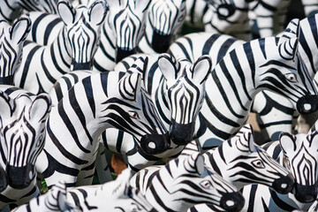 Obraz premium Zebra Statue Used as a Symbolic Offering in Thai Spiritual Shrine for Worship