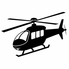 Helicopter black silhouette vector illustration and white background