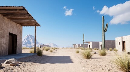 Obraz premium Desert Village under the Sun