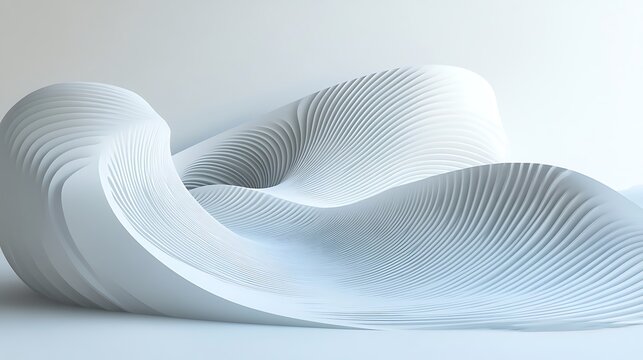 Geometric wave lines in a minimal style, featuring smooth curves and highlighted on a clean white background. 