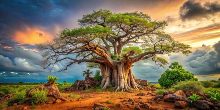 Surreal Bubaque Island: Overgrown Holy Dead Tree, Bijagos Archipelago, Guinea-Bissau, West Africa - Fantasy Photography