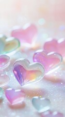 Obraz premium Romantic Valentine's Day template with cute teddy bears and floating hearts. Perfect for Instagram Stories and social media posts. Beautiful design for love-themed content.