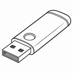 Minimalistic digital representation of a USB drive