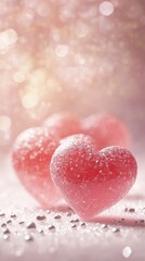 Romantic Valentine's Day template with cute teddy bears and floating hearts. Perfect for Instagram Stories and social media posts. Beautiful design for love-themed content.