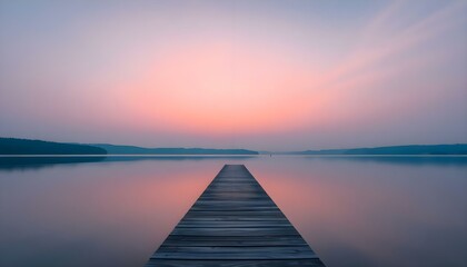 Obraz premium a long wooden dock extending into a body of water