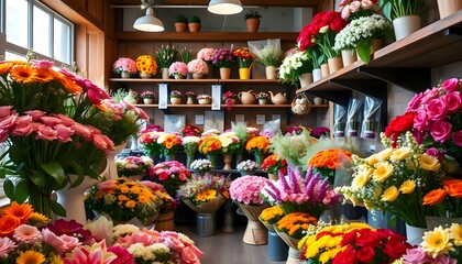 a store filled with lots of different types of flowers