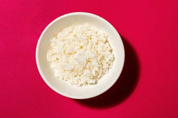 white rice in the bowl