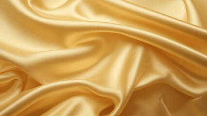 Fototapeta premium Abstract gold yellow silk shiny fabric background