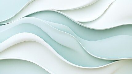 Obraz premium Pastel wave compositions with smooth flowing curves and a seamless white background, designed for a gentle aesthetic. 