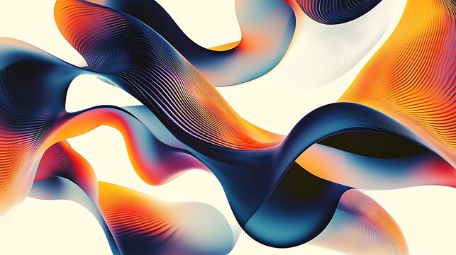 Ripple-inspired wave patterns with a sleek design, incorporating smooth curves and a vibrant white background for a futuristic look. 