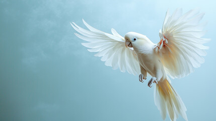 Fototapeta premium a beautiful parrot flying full body