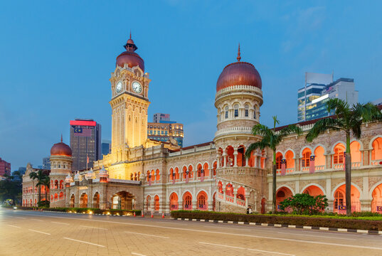 Evening view of the Sultan Abdul Samad Building, Kuala Lumpur