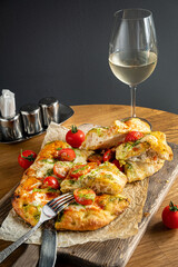 italian pizza on the wooden table