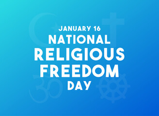 National Religious Freedom Day. January 16. Gradient background.