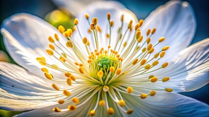 Wild White Flower Macro Photography: Close-Up Images of Delicate Blooms