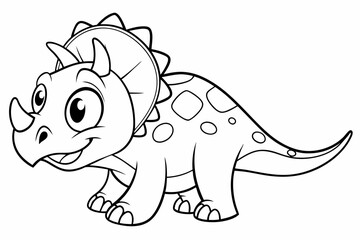 cute dragon . Coloring page. Coloring book. Drawing of a cute dragon isolated on a white background. Vector outline