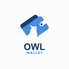 owl wallet simple logo in negative space