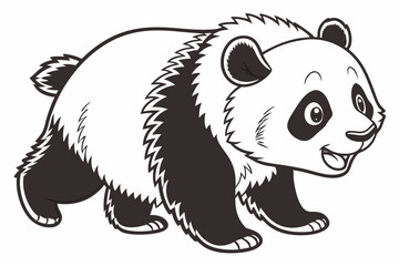cute baby panda . Coloring page. Coloring book. Drawing of cute baby panda isolated on a white background. Vector outline
