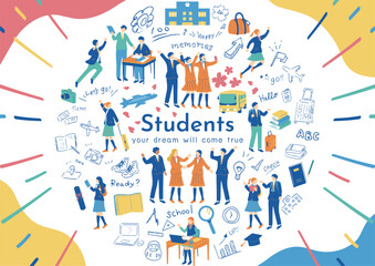 学校生活を楽しむ生徒たち